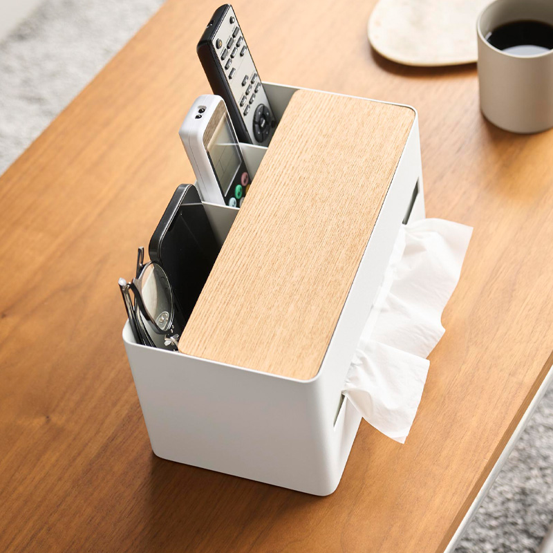 RIN（山崎実業） 特典付 山崎実業 厚型ティッシュケース＆リモコン