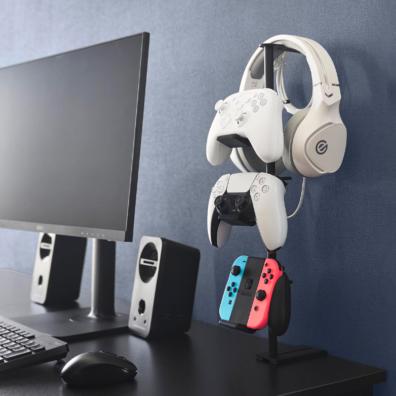 山崎実業 特典付 デスク奥ゲームコントローラー収納ラック スマート