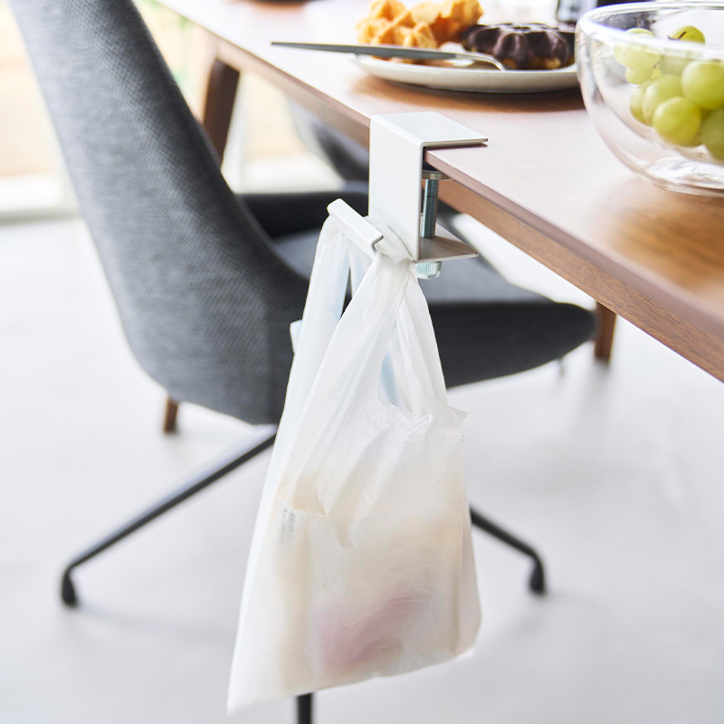 tower 特典付 山崎実業 テーブル横レジ袋ハンガー タワー 公式 ゴミ箱