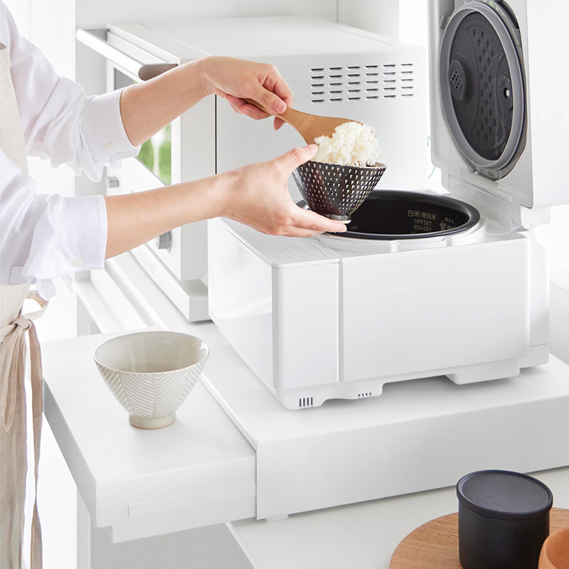 tower 特典付 山崎実業 リバーシブルキッチン家電下スライドテーブル