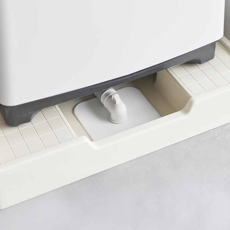特典付 山崎実業 洗濯機排水トラップホコリ防止カバー プレート 2個セット Plate 排水溝 排水口 排水管 カバー ホワイト 白 1423 新商品 公式 | 山崎実業 | 08