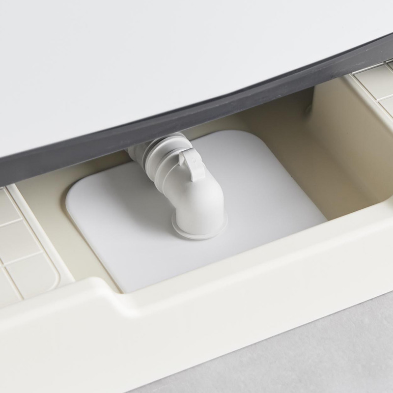 特典付 山崎実業 洗濯機排水トラップホコリ防止カバー プレート 2個セット Plate 排水溝 排水口 排水管 カバー ホワイト 白 1423 新商品 公式 | 山崎実業 | 12