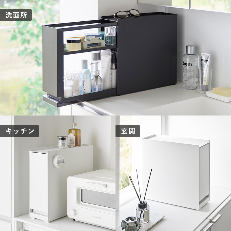 tower 山崎実業 隠せる引き出し収納 タワー 公式 収納ラック 卓上