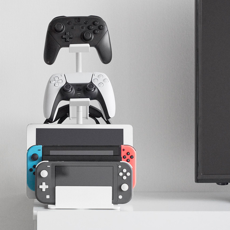 山崎実業 特典付 仕切りが動くゲーム機＆コントローラースタンド
