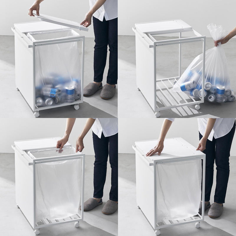 tower 豪華2大特典 山崎実業 蓋付き目隠し分別ダストワゴン タワー 45L