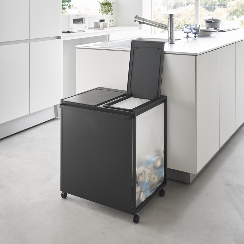 tower 山崎実業 蓋付き目隠し分別ダストワゴン タワー 45L 2分別 公式