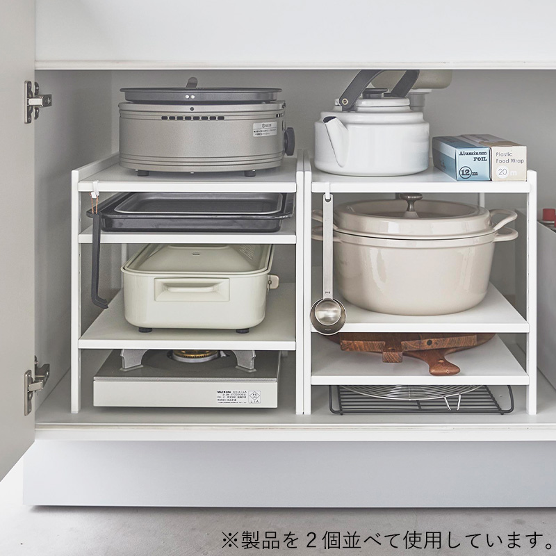 tower 山崎実業 高さ調節シンク下ラック タワー 3段 公式 キッチン収納