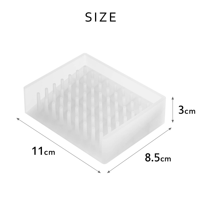 山崎実業 水切りソープトレイ フロート ソープディッシュ ソープトレー 石けん置き 石鹸置き 石鹸ケース 石けん 水切り シリコン クリア 2992｜yamayuu｜05
