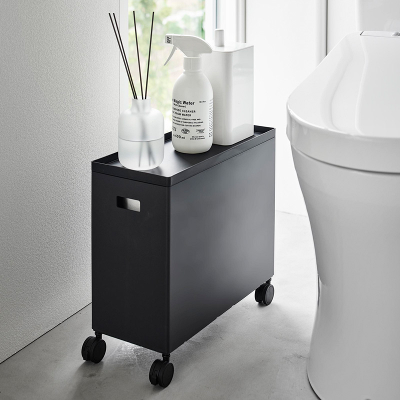 tower 山崎実業 蓋付き収納ボックスワゴン タワー L 公式 容量12L 収納