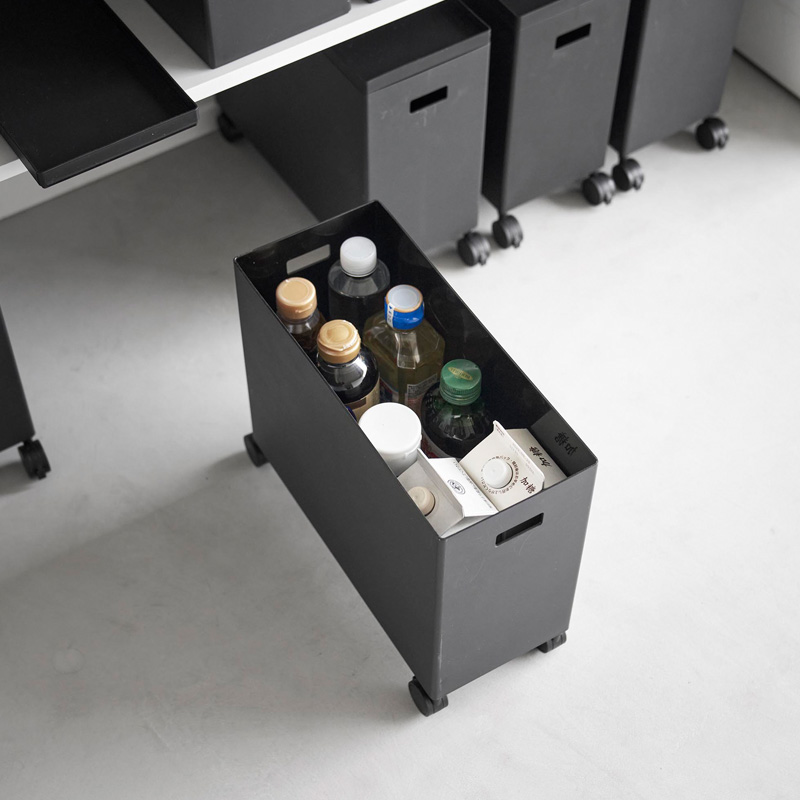 tower 山崎実業 蓋付き収納ボックスワゴン タワー L 公式 容量12L 収納