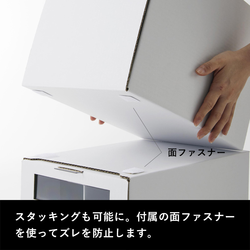 tower 特典付 山崎実業 窓付きシューズボックス タワー 2個組 トール