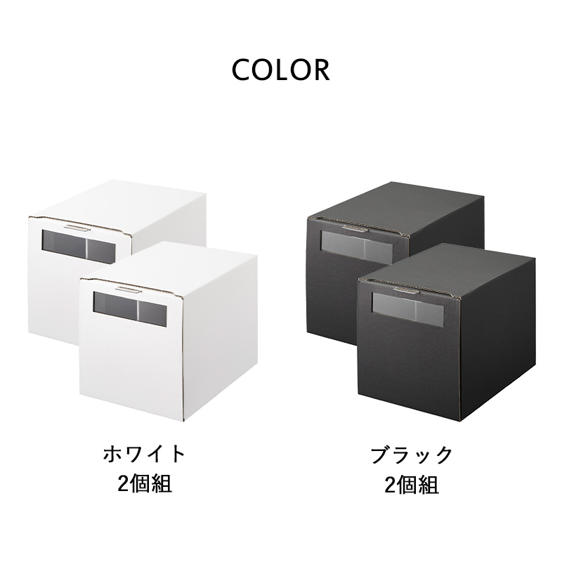 tower 特典付 山崎実業 窓付きシューズボックス タワー 2個組