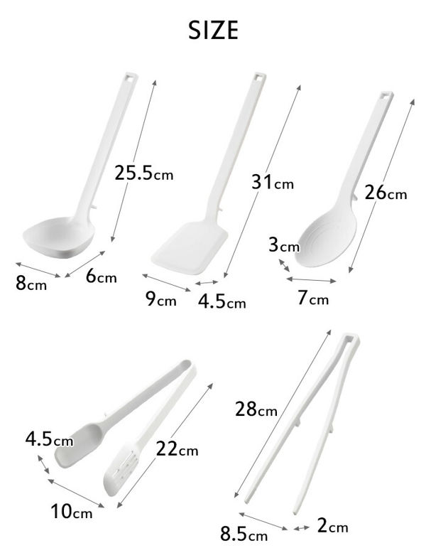 山崎実業 キッチンツール 5点セット タワー tower お玉 フライ返し 菜箸 トング スプーントング 調理スプーン シリコン セット ホワイト ブラック シリーズ｜yamayuu｜11
