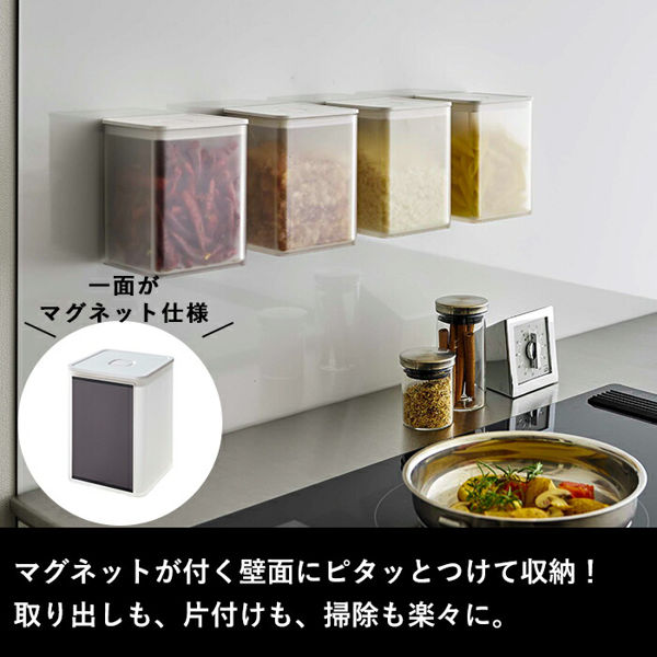 山崎実業 マグネットトング付き＆バルブ付き密閉キャニスター タワー 3個セット tower キャニスター 密閉 マグネット ケース 5726 5727 シリーズ｜yamayuu｜03