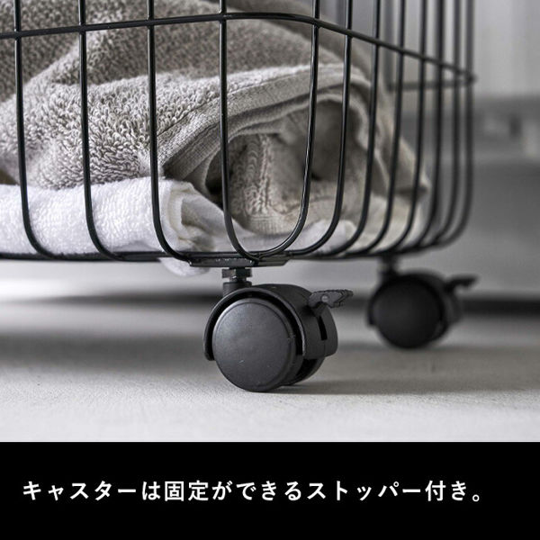 TOWERランドリーボックス(ブラック/未使用) tower 山崎実業 折り畳み高床式ランドリーバスケット タワー 公式 5661