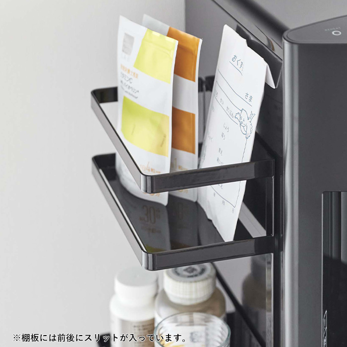 特典付 山崎実業 ウォーターサーバー横マグネットラック タワー 2段 tower 公式 収納ラック マグネット収納 冷蔵庫 7119 7120 磁石 白 黒 | tower | 08