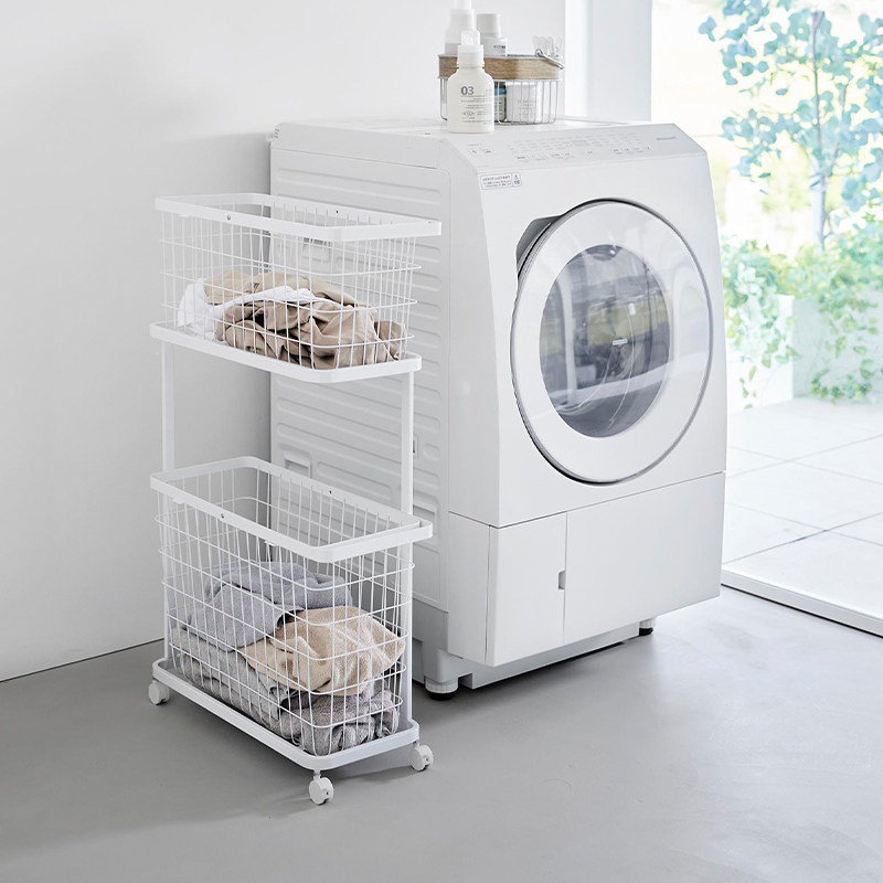 tower 特典付 山崎実業 ランドリーワゴン+バスケット タワー スリム