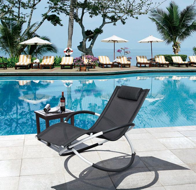 リングロッキングチェア ブラック 折りたたみ可能、おしゃれな