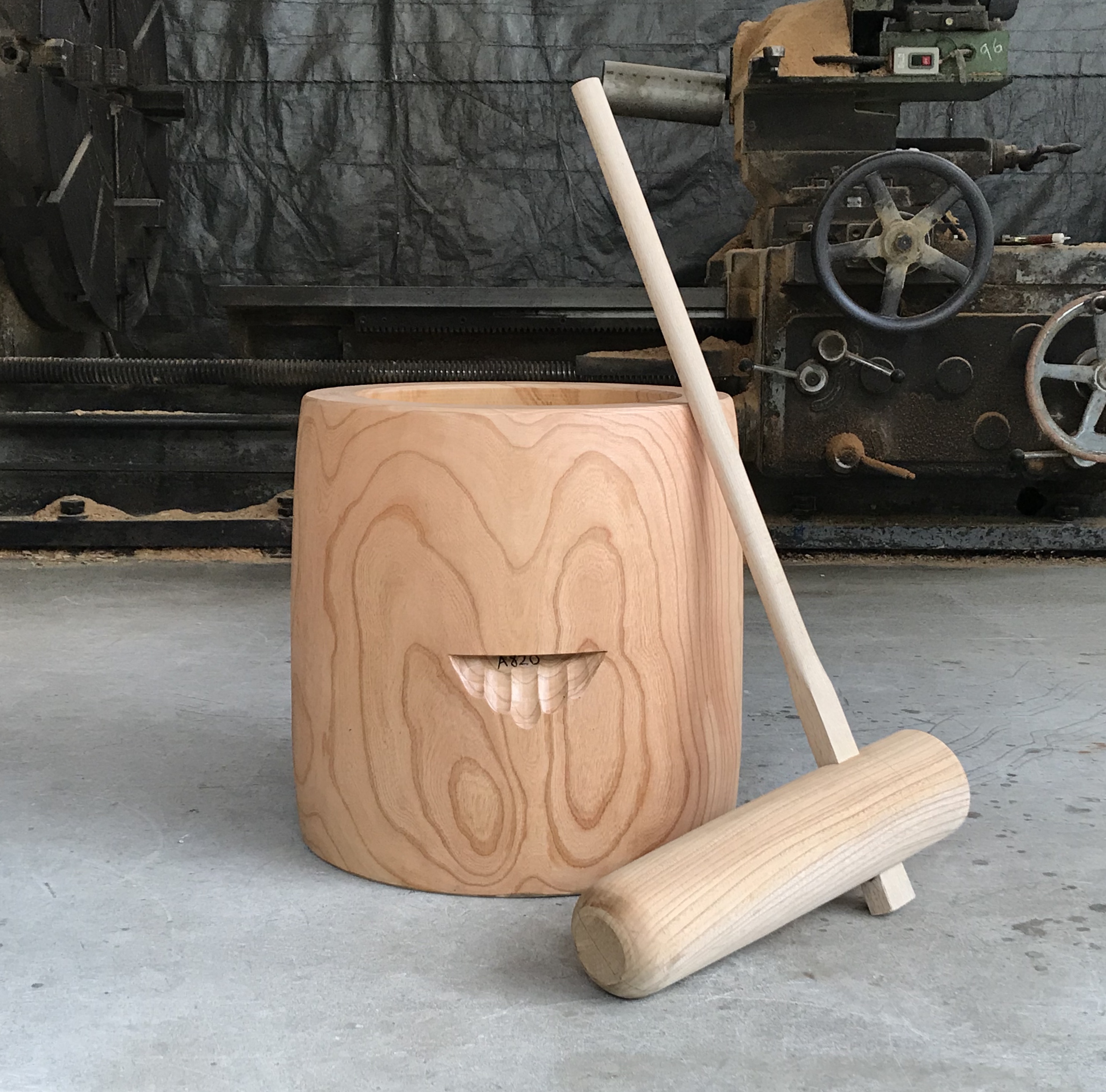 欅製臼 欅（ケヤキ）餅つき臼（うす） 尺6(φ48)・・・3升用（小）（杵別売り