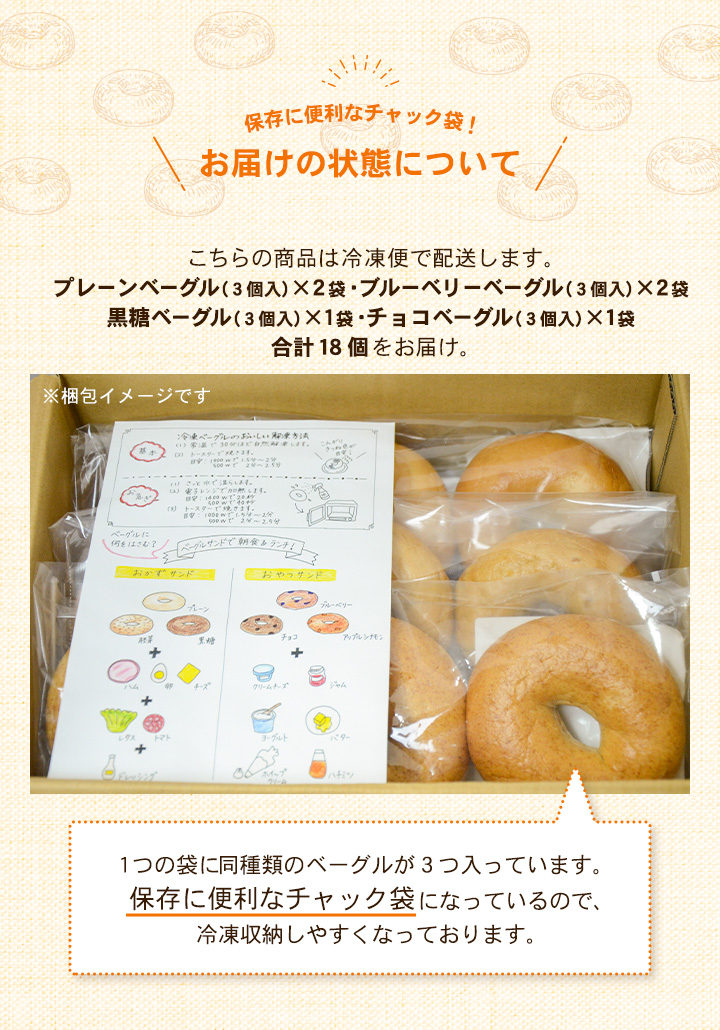 ヤマザキ パン ベーグル 冷凍 10月22日 木曜発送 詰め合わせ 4種類 18