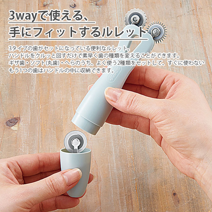 ルレット グリップ付き 裁縫 / Clover(クロバー) Grip Fit(グリップフィット) 3in1ルレット