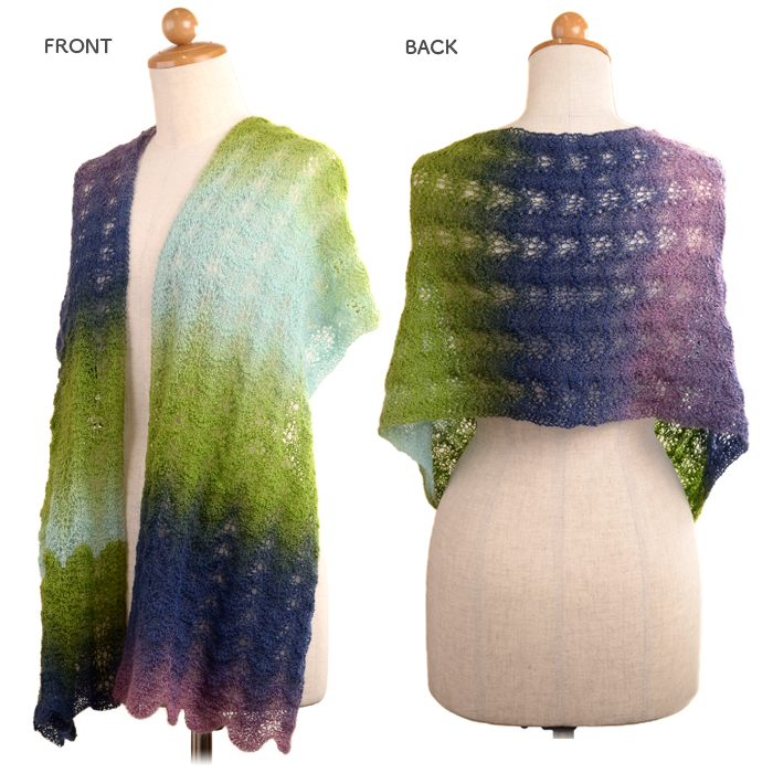 編み物 キット 毛糸 編み図 柳屋 ベルンド・ケストラー SCHOPPEL ショッペル Lace Ball 100のLacey Scallop Scarf レーシースカラップスカーフ 輸入 グラデーション カラフル ドイツ製 高品質 