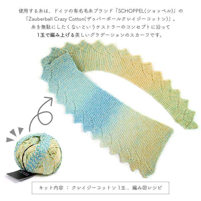 編み物 キット 毛糸 編み図 柳屋 ベルンド・ケストラー SCHOPPEL(ショッペル) Block Scarf(ブロックスカーフ)