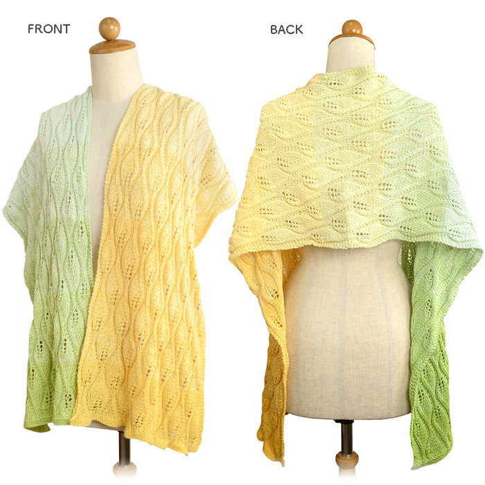 編み物 キット 毛糸 編み図 柳屋 ベルンド・ケストラー Spar Wolle(シュパーウォレ) Bobbel 4plyのFloating Leaf Shawl(フローティングリーフショール)