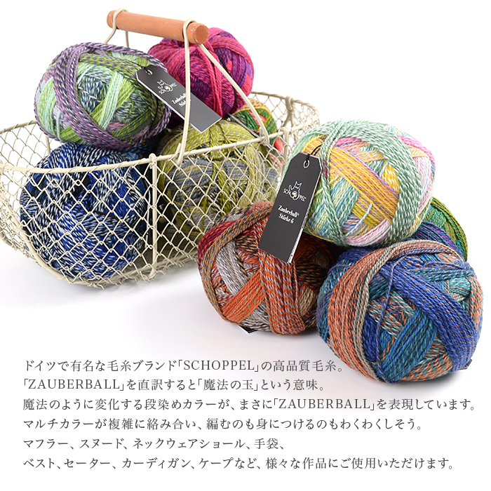 SCHOPPEL ショッペル Zauberball Starke 6 ザウバーボール シュテルケゼクス スタークシックス 毛糸 ウール 輸入 グラデーション カラフル 段染め 編み物 ドイツ製 高品質 