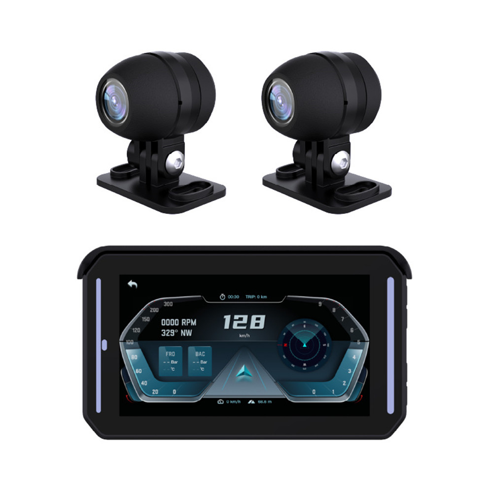 CarPlay&Androi Auto 前後カメラ バイク用ドラレコ 防水 ポータブル