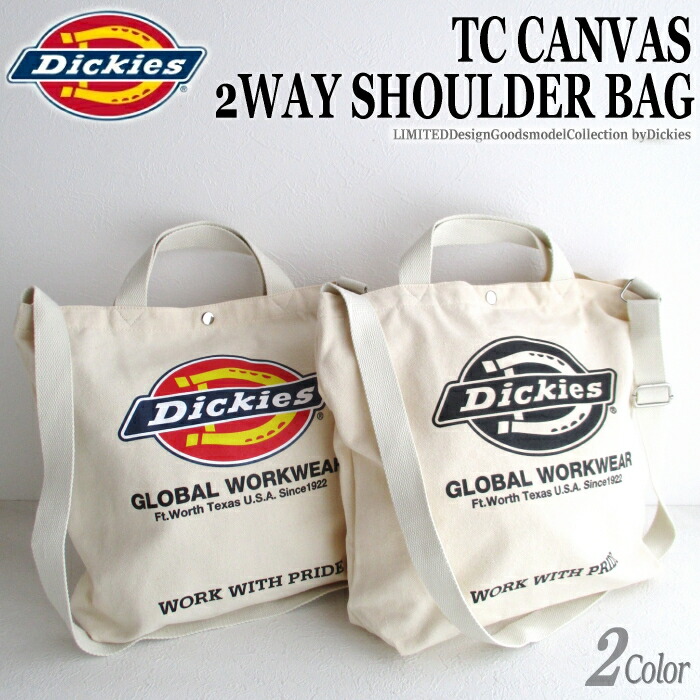 Dickies ディッキーズ キャンバス ショルダーバッグ 2WAY トートバッグ ロゴ シンプル BAG 男女兼用 キッズ サブバッグ エコ  ショルダー ピクニック 肩掛け :dk-16826400:YANCHAR'S 通販 