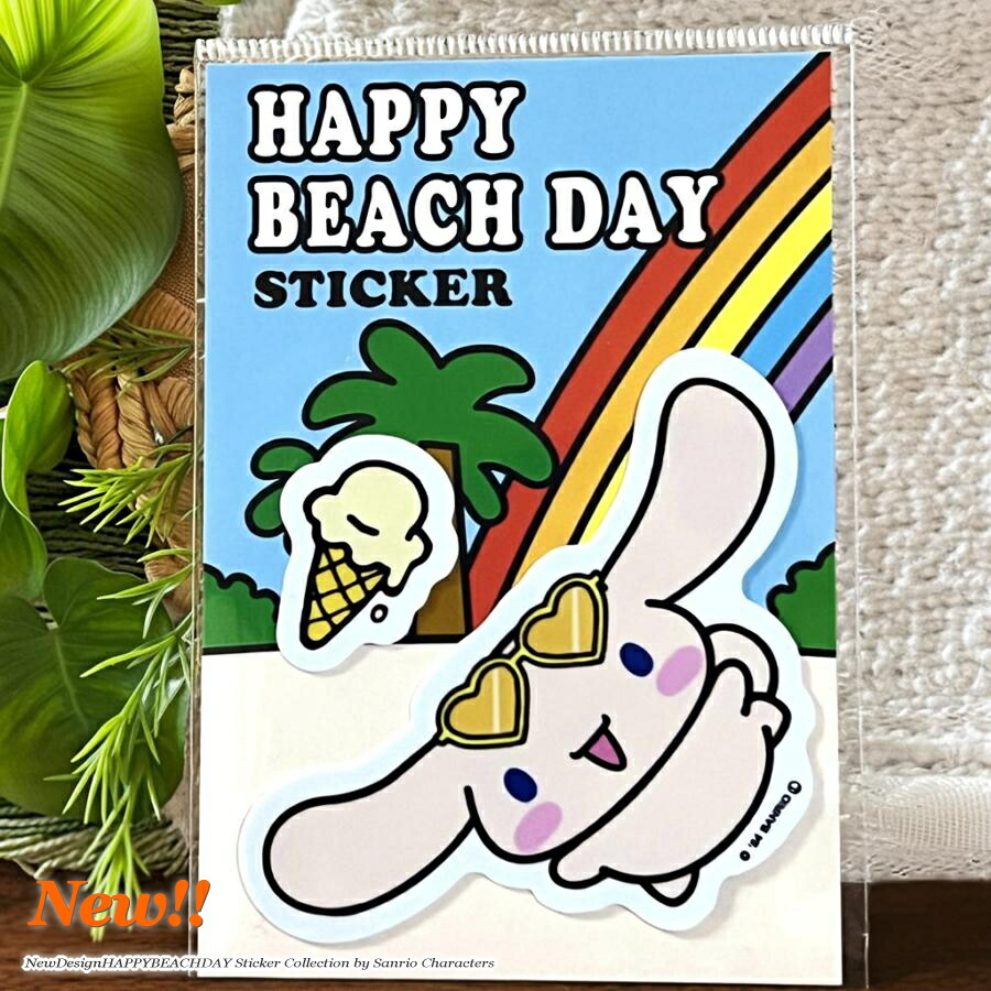 シナモロール 【送料無料】 HAPPY BEACH DAY 日焼け ステッカー シール