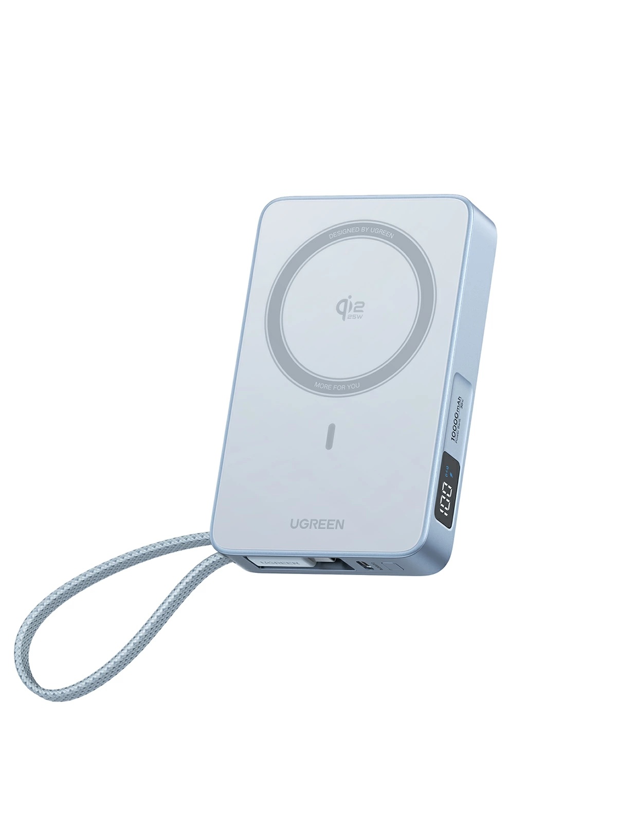UGREEN モバイルバッテリー ワイヤレス充電 MagFlow Qi2 25W 認証(10000mAh, 30W）USB-Cケーブル内蔵 マグネット式 3台同時充電 機内持ち込み可  iphone | UGREEN | 01