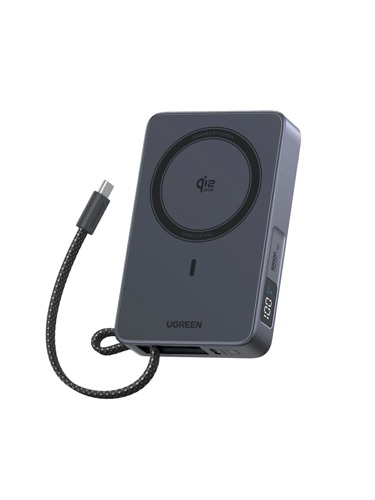 UGREEN モバイルバッテリー ワイヤレス充電 MagFlow Qi2 25W 認証(10000mAh, 30W）USB-Cケーブル内蔵 マグネット式 3台同時充電 機内持ち込み可  iphone | UGREEN | 02