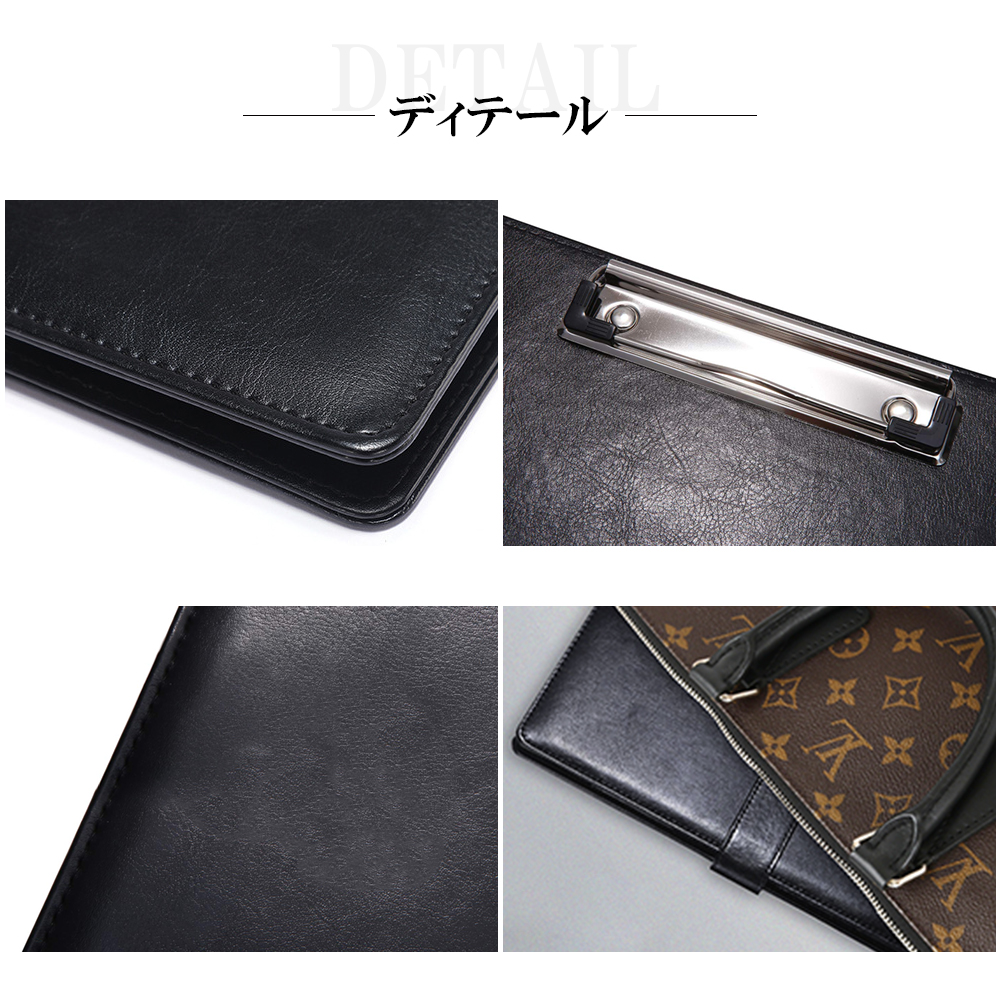 バインダー a4 ファイル クリップボード おしゃれ 革 高級感 二つ折り 多機能 ペンホルダー 贈り物 ノート ギフト プレゼント |  | 06