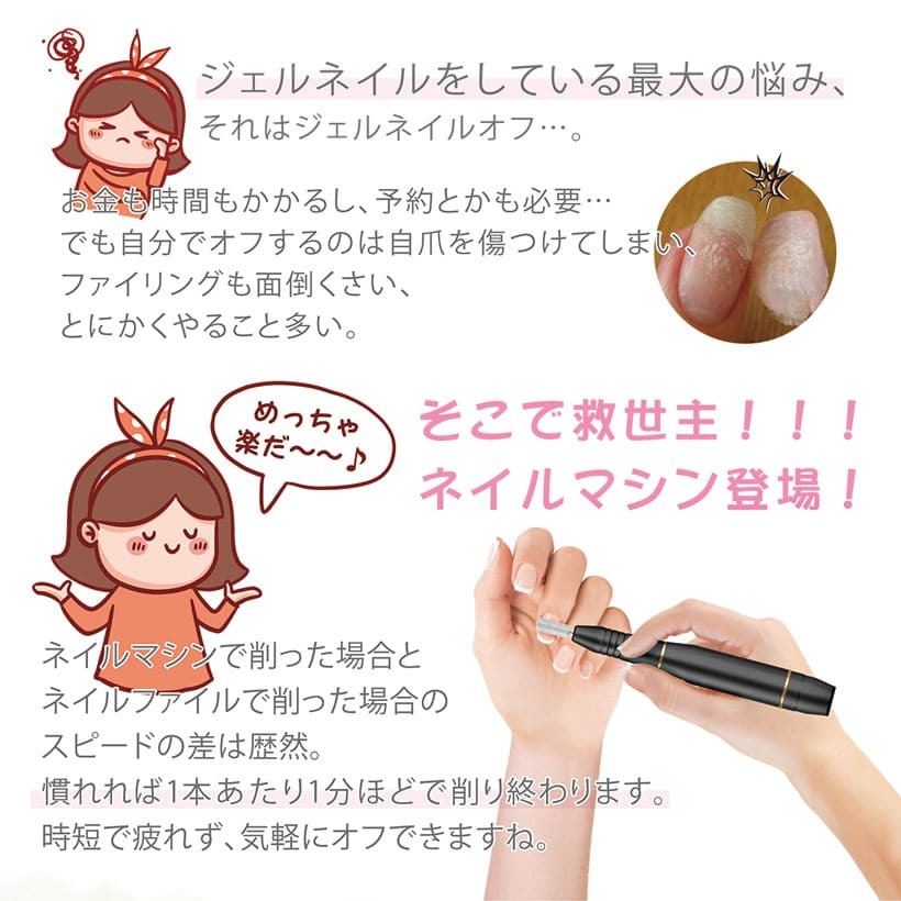 電動ネイルマシーン ネイルマシン ジェルネイル ビット セルフ