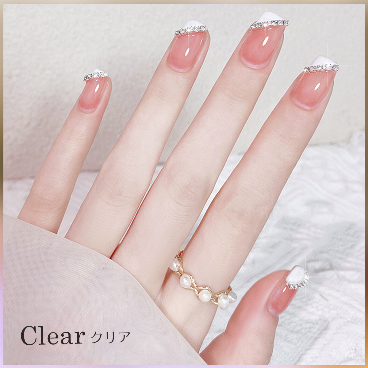 Petitor 連爪チェーン クリスタルネイルチェーン パールネイルチェーン