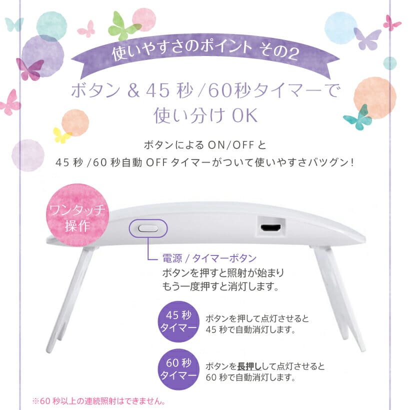 ジェルネイル UV LED ライト チップ型 Petitor ネイルツール ネイル機器 ネイルオフ セルフ Petitor