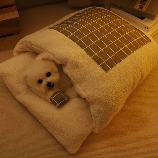 ペット 犬 猫 ベッド 冬用 和柄 お布団 寝袋 ふっかふかのお布団で 