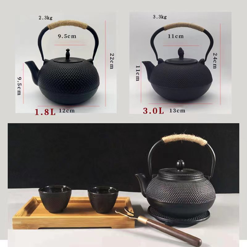 ティーポット黒 0.3L〜3L 鋳鉄製 茶ポット ソティア鉄瓶 退職祝い 定年 