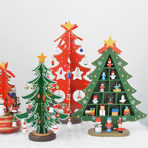 クリスマスクリスマスツリー 木製 部屋飾りデーブルツリーミニ卓上 