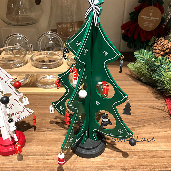 クリスマスクリスマスツリー 木製 部屋飾りデーブルツリーミニ卓上