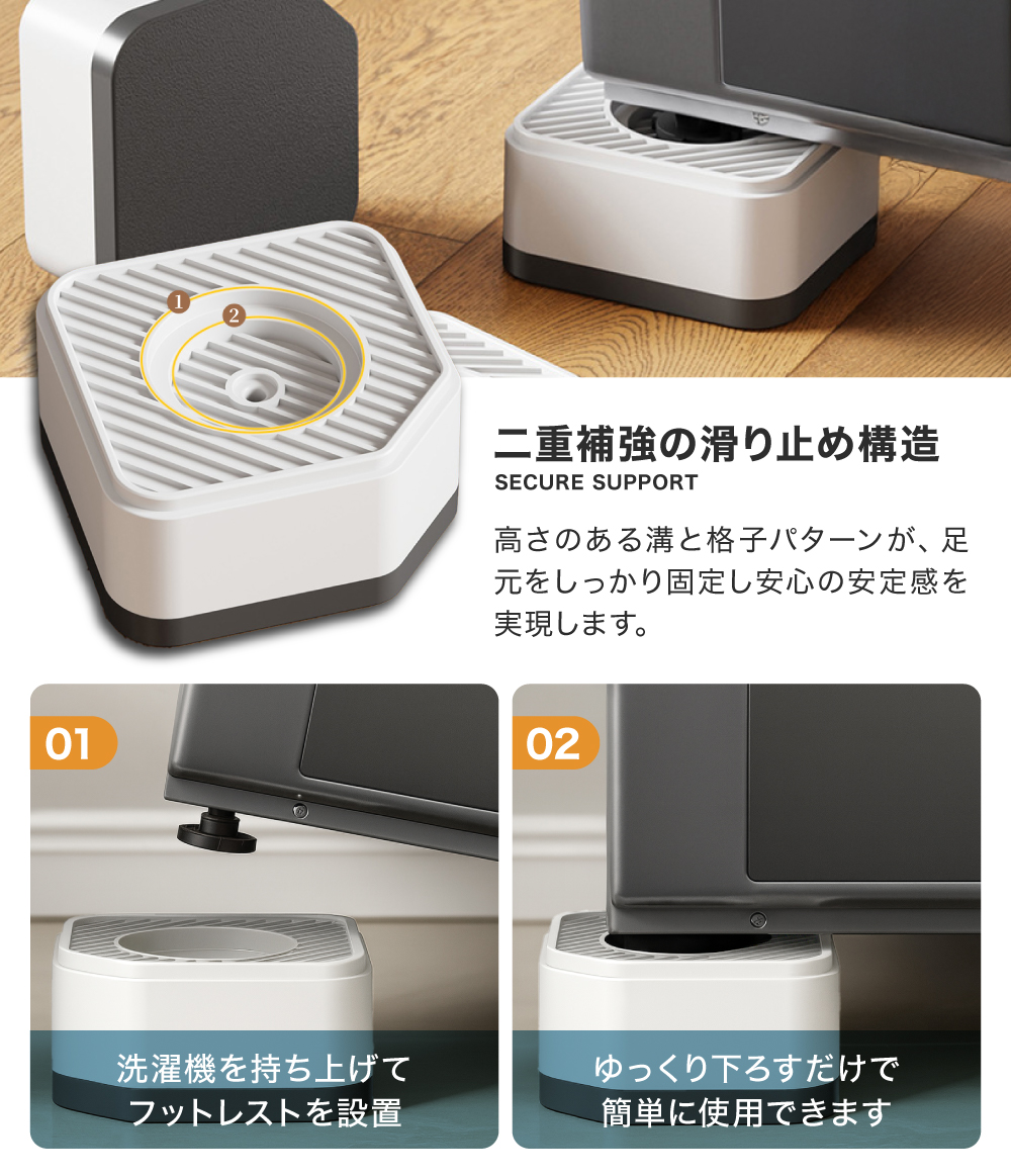 新商品】【 送料無料 】 洗濯機 かさ上げ台 防振 防音 ゴムマット 洗濯
