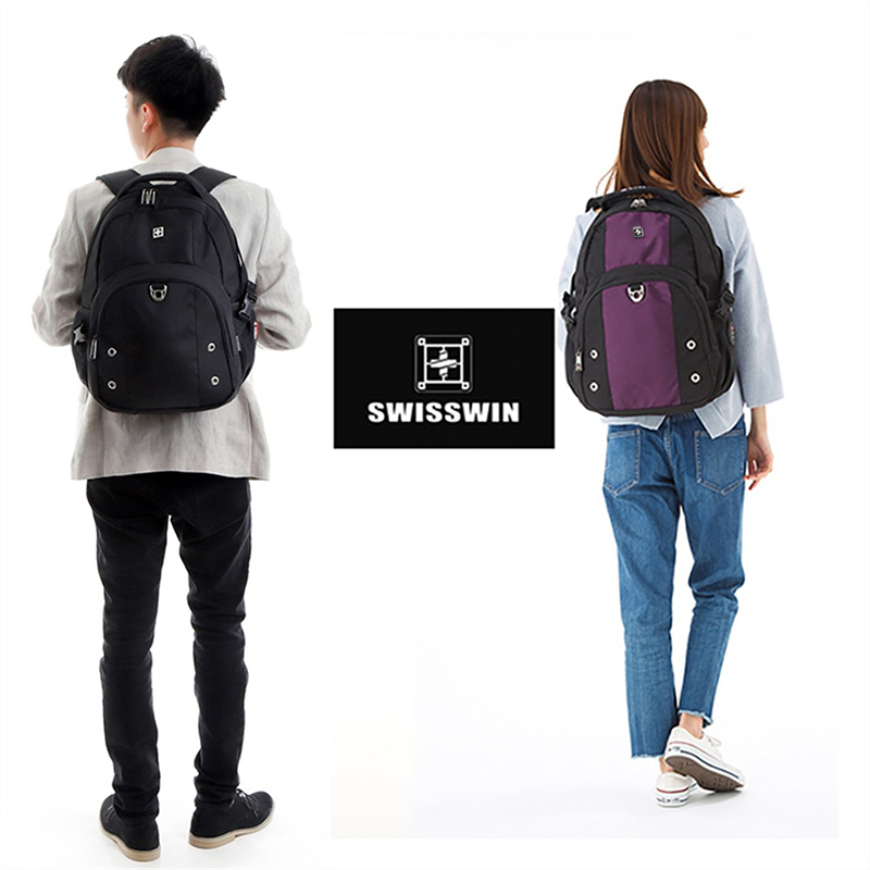 SWISSWIN ビジネスリュック 22L大容量 PC収納 撥水 出張 通勤 通学
