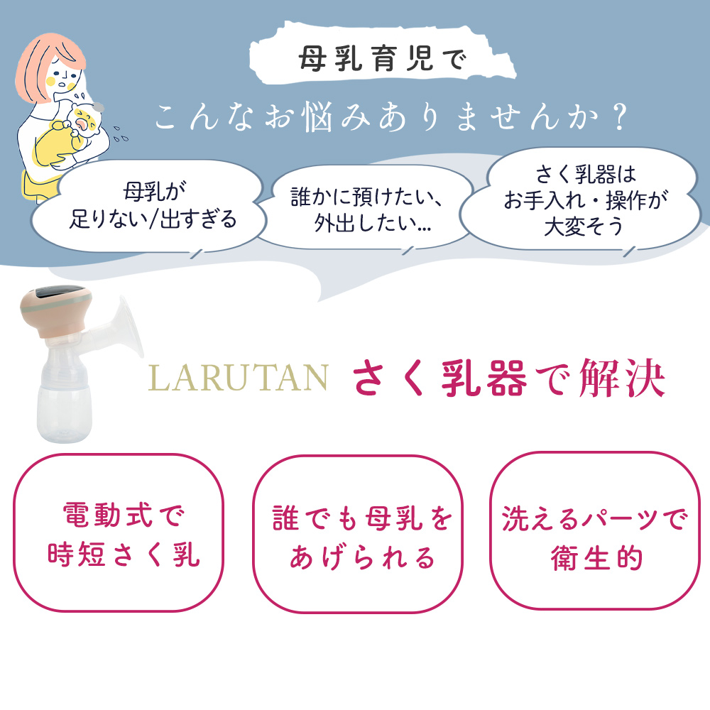 ♪1000円クーポン♪搾乳機 電動 母乳 さく乳器 搾乳器 LARUTAN 電動