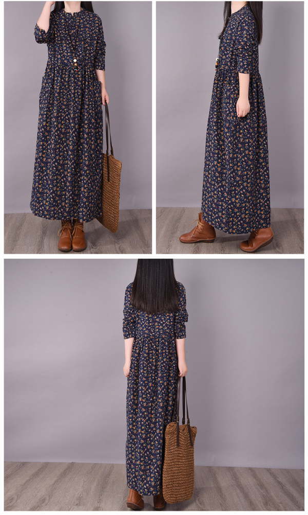 ワンピース レディース ロングワンピース 花柄 Aライン フレア