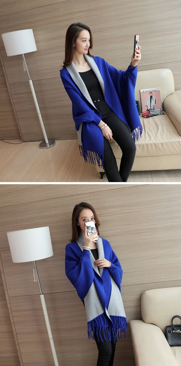 カーディガン レディース コート ポンチョ風 モモンガニット ドルマン