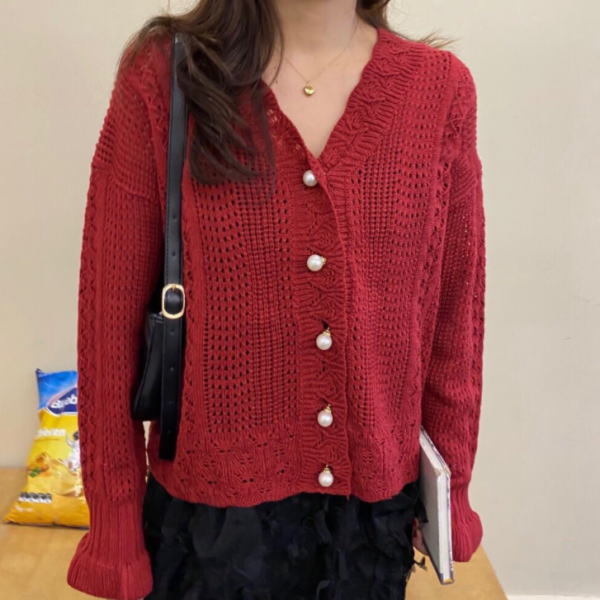 sov. ソブ レース レディース ロングカーディガン 鍵編み 38