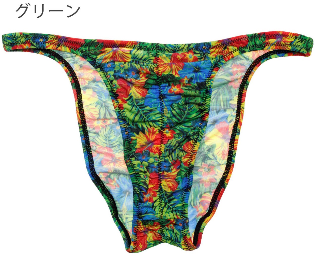 ビキニブリーフ 前後シャーリング ユニセックス トロピカル プリントストレッチ生地 :jbg11:under wear yans - 通販 -  Yahoo!ショッピング