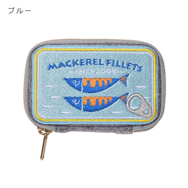 ププフェルト カードケース(缶詰) PUPU FELT フェルト 刺繍 サバ缶